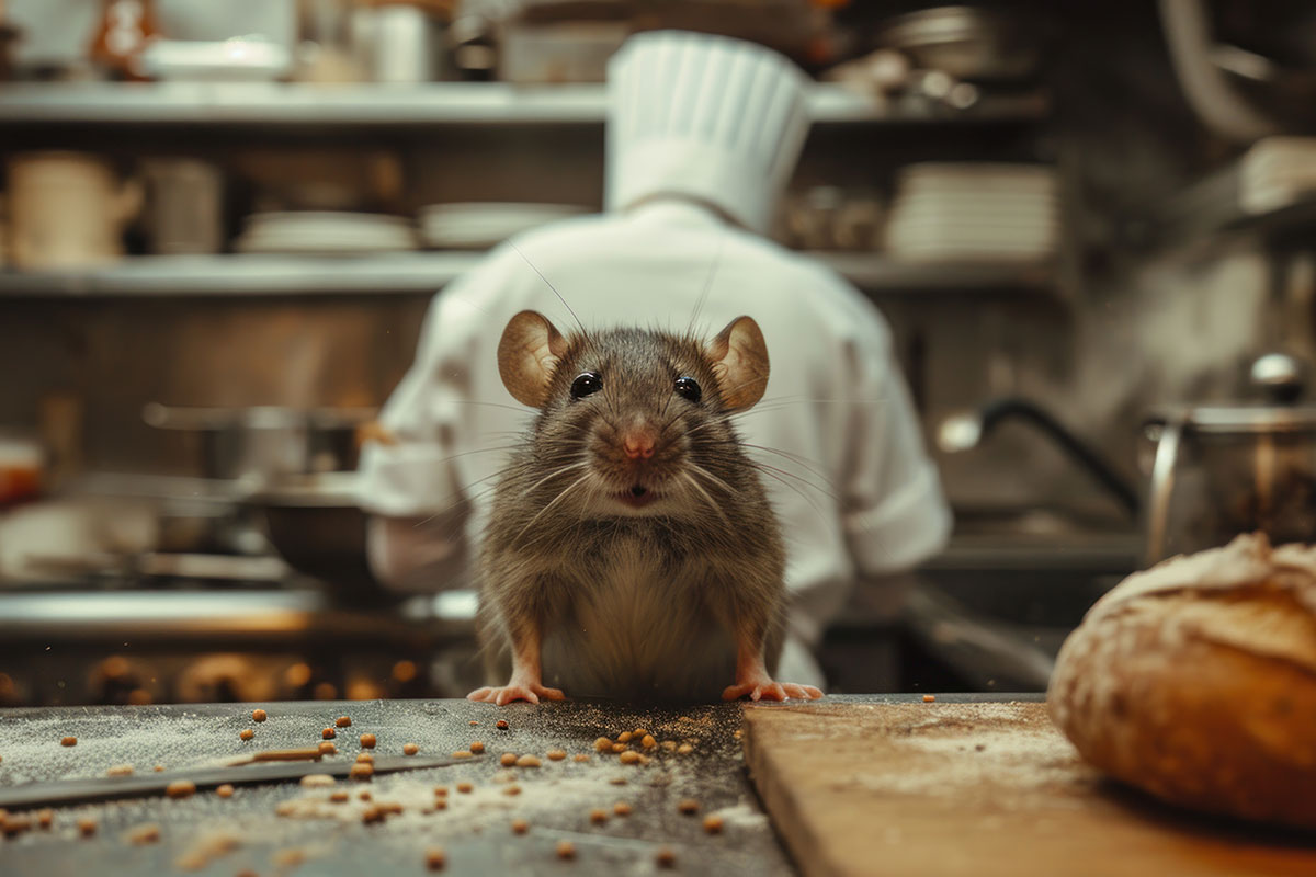 Rat dans une cuisine de restaurant